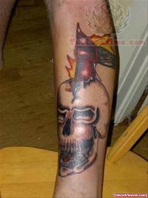 Awesome Skull Tattoo On Arm