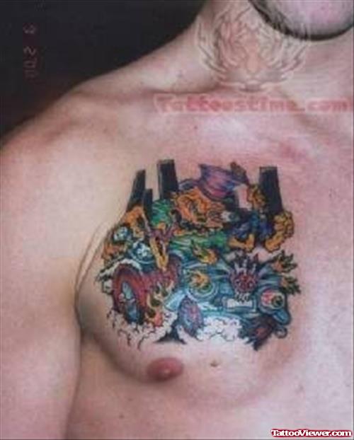 Skull Tattoo On Chest