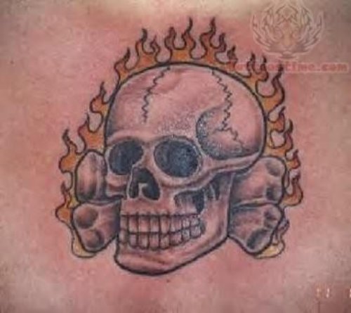 Great Fire Skull Tattoo