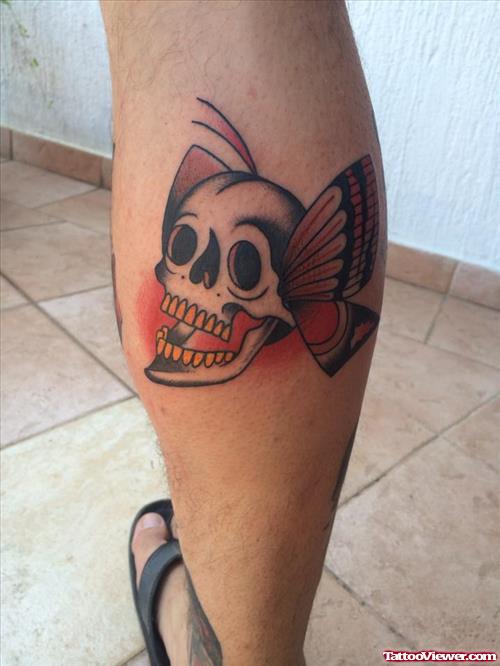 butterfly skull tattoo