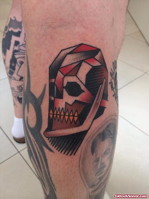 cubical skull tattoo