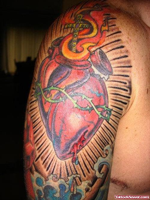 Sacred Heart Sleeve Tattoo