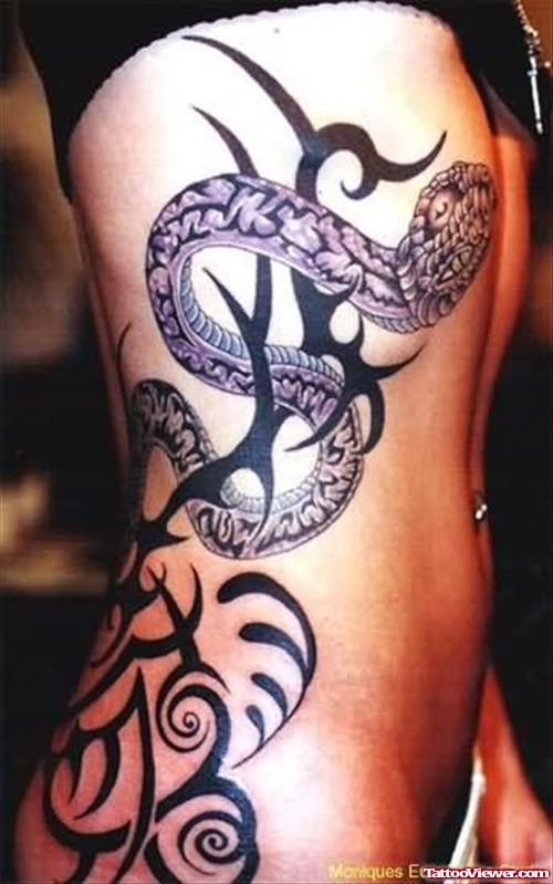 Tribal Latest Design And Snake Tattoo