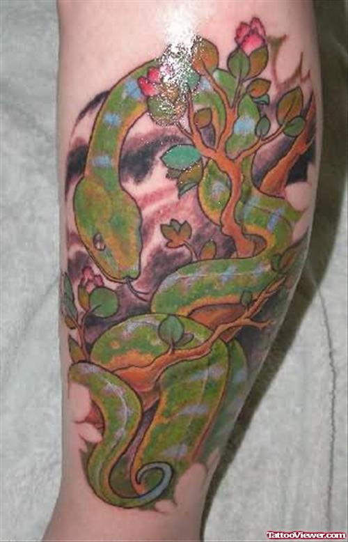 Snake Tattoo On Tree