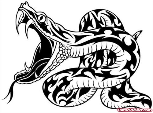 Attacking Snake Tattoo Sample