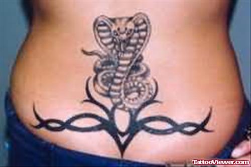 Amazing Snake Tattoo On Lower Back
