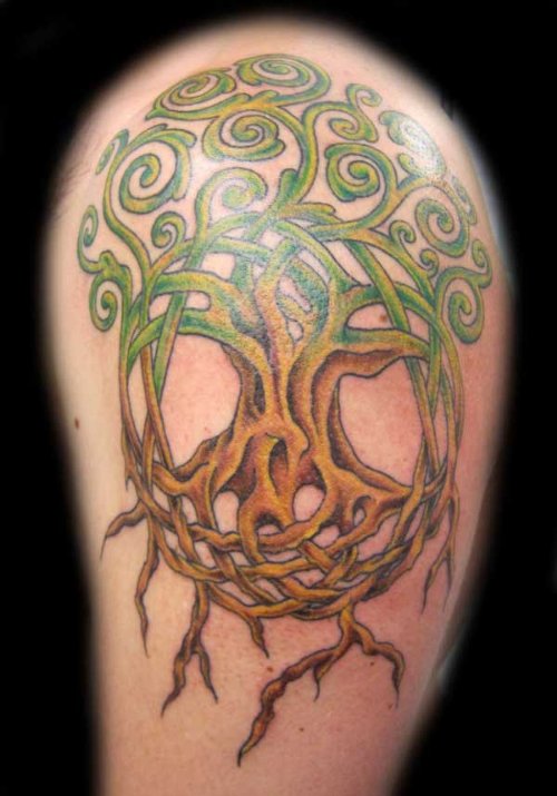 Celtic Tree Half Sleeve Tattoo