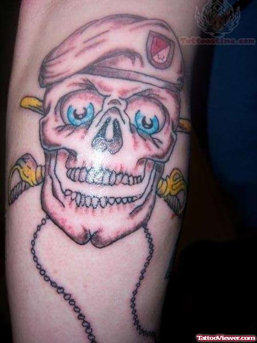 Soldier Skull Tattoo on Arm