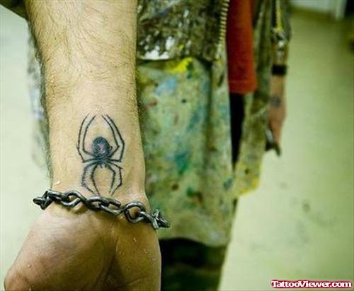 Cute Spider Tattoo On Wrist