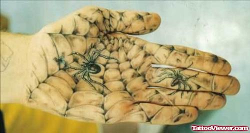 Spider Web Tattoos On Hand