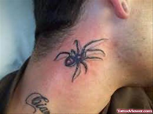 Spider Tattoo On Neck For Men