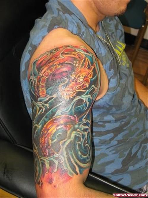 Japanese Dragon Tattoo Picture On Shoulder