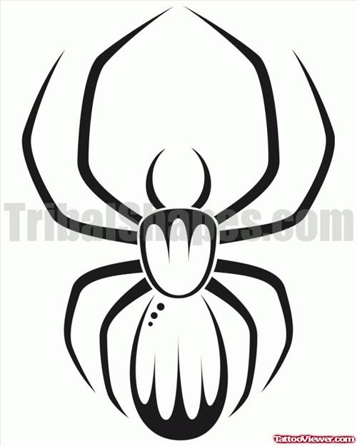 Spider Black Line Tattoo Design
