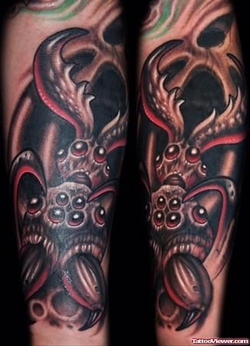 Big Black Ink Spider Tattoo
