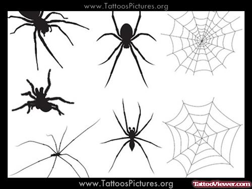 Spiders And Web Tattoos Designs