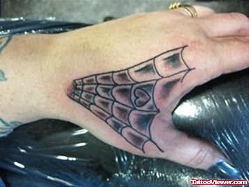 Spider Web Tattoo On Hand