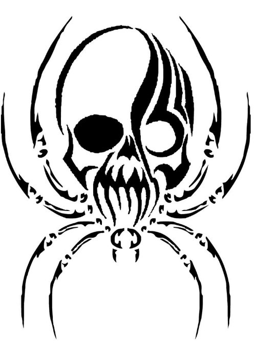 Spider Skull Tattoo Design