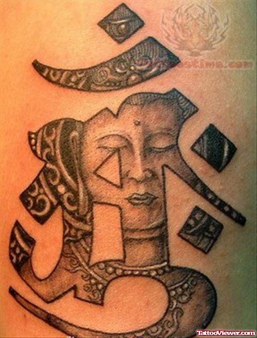 Sanskrit Buddha Spiritual Tattoo