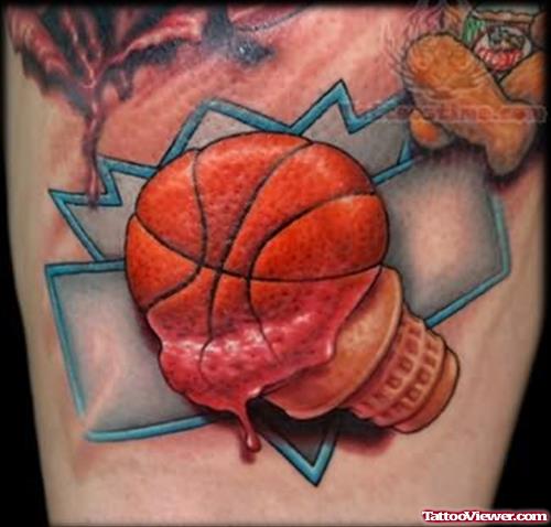 Colored Basketball Tattoo