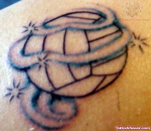 Sports Ball Tattoo On Back