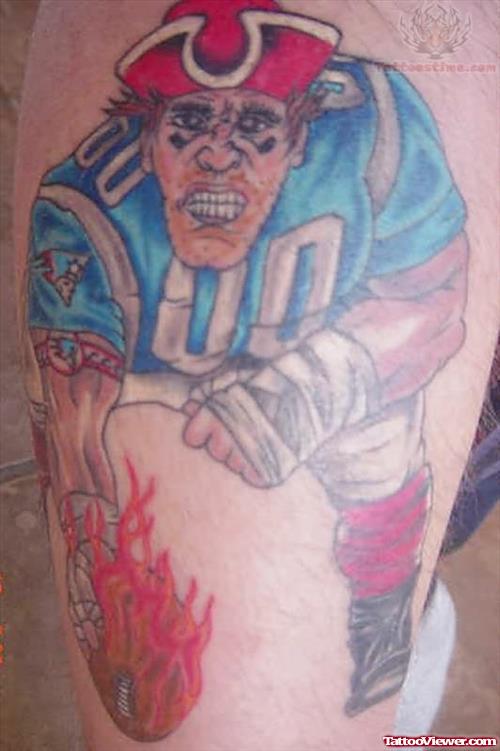 Sportsman With Fire Tattoo