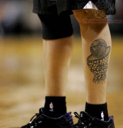 Basketball Tattoo On Leg