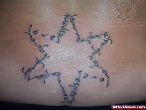 Word Stars Tattoo On Waist