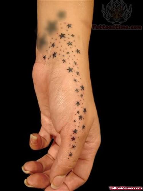 Small Stars Tattoos On Hand