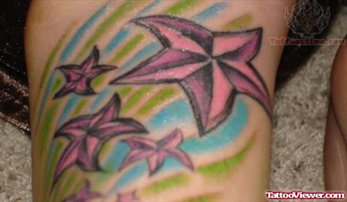 Colored Shooting Stars Tattoos