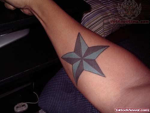 Orignal Star Tattoo On Arm