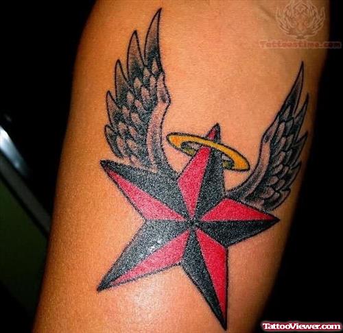 Winged Star Tattoo