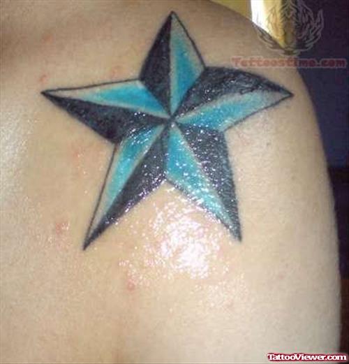 Nautical Blue Star Tattoo