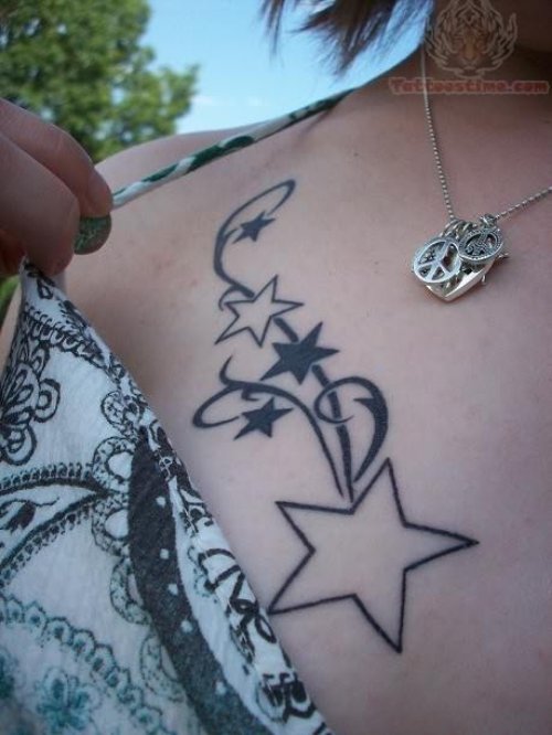 Tattoo of Shooting star Love tattoo  custom tattoo designs on  TattooTribescom