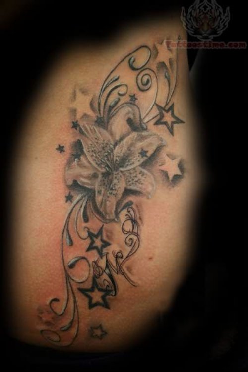 Stars And flower Tattoo Picture