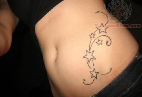Shooting Stars Tattoos On Hip