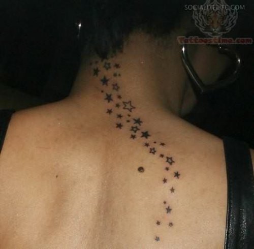 Rihana Back Stars Tattoos
