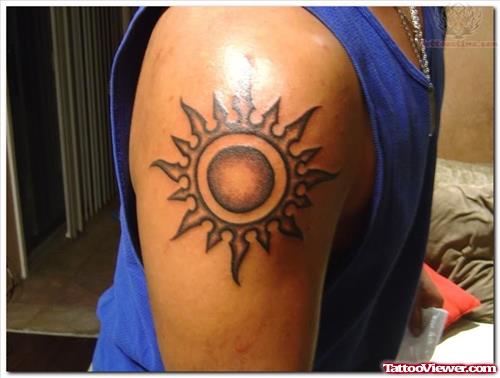 Tribal Sun Tattoo For Bicep