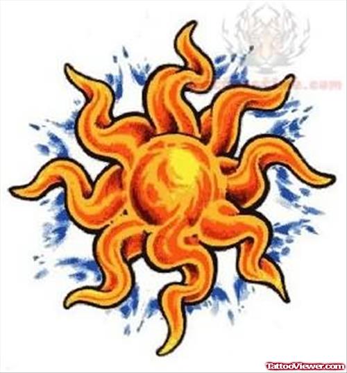 Hot Sun Rays Tattoo Sample
