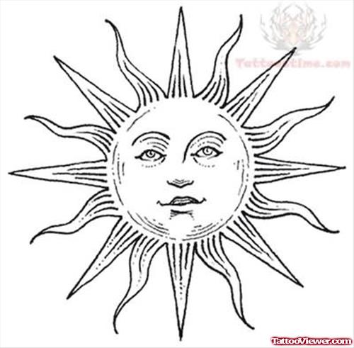 Sun Tattoo Designs Drawing
