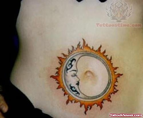 Beautiful Sun & Moon Tattoo