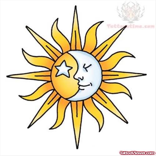 Sketch of Sleeping  Sun Tattoo