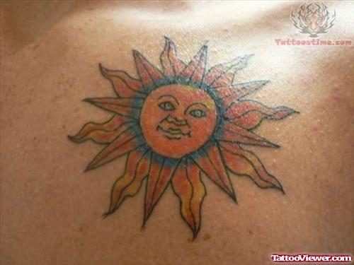 Colorful Sun Tattoo Picture