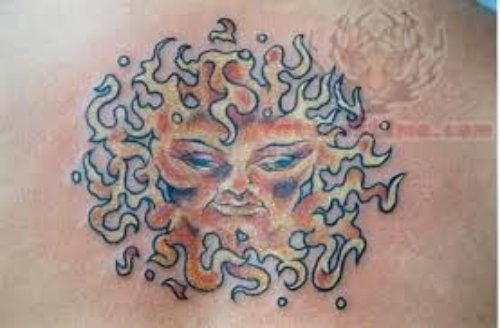 Flaming Sun Tattoo Image