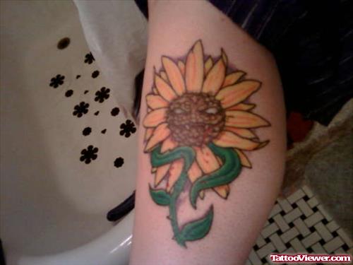 Awesome Vampire Sunflower Tattoo