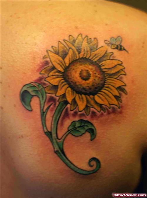 Sunflower Tattoo For Back Shoulder