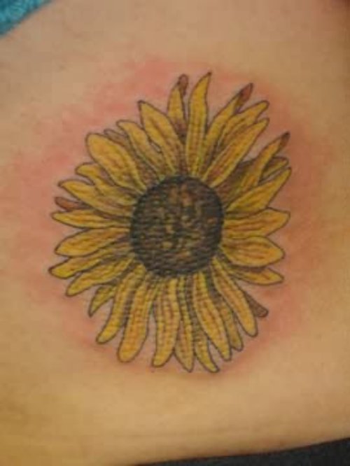Yellow Sunflower Tattoo Design