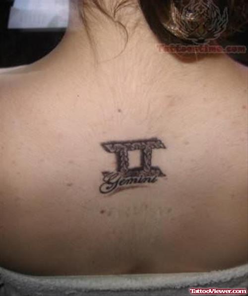 Pretty Gemini Tattoo on Back