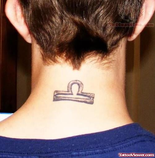 Libra Tattoo Symbol on Nape