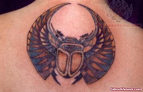 Flying Bird Symbol Tattoo - Egyption Scarab With Wings