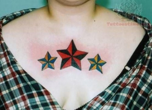 Colorful Star Symbol Tattoo